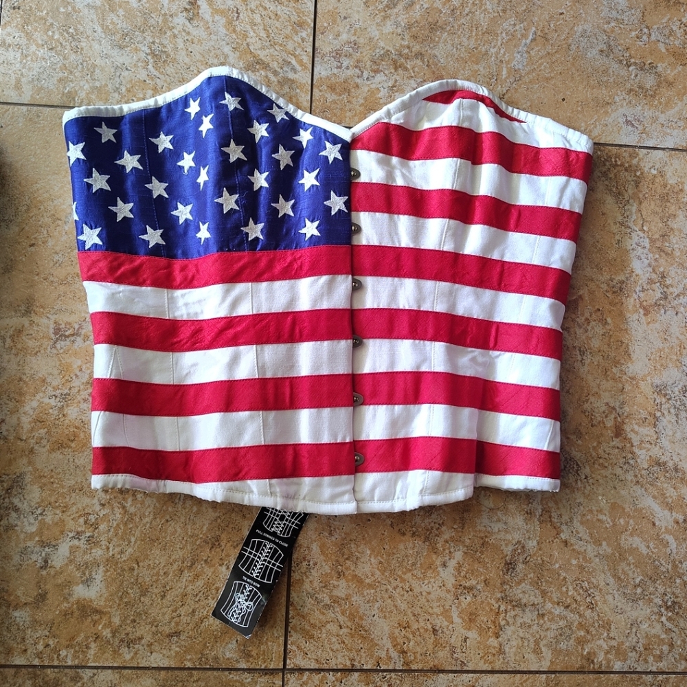 American Flag Patriot 250 Years United States Bustier Corset Strapless Top